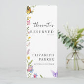 Floral Boho Reserved Seating Trouwstoel Label Kaart (Staand voorkant)
