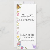 Floral Boho Reserved Seating Trouwstoel Label Kaart (Voorkant)