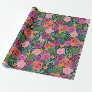 floral boho roos elegant chic botanica bloemen cadeaupapier
