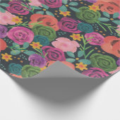 floral boho roos elegant chic botanica bloemen cadeaupapier (Hoek)