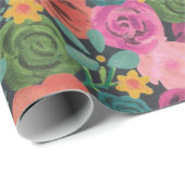 floral boho roos elegant chic botanica bloemen cadeaupapier (Rol Hoek)