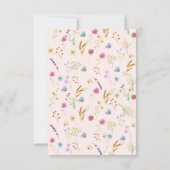 Floral Boho roze baby meisje douche Bedankkaart (Achterkant)