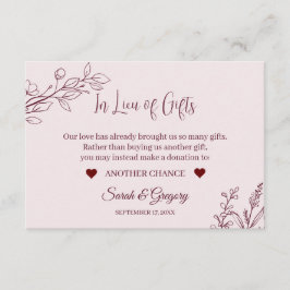 Floral Boho Ruby Wine "In plaats van geschenken" K Informatiekaartje