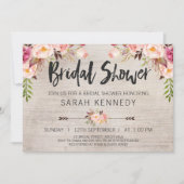 Floral Boho Rustic Bridal Shower Kaart (Voorkant)