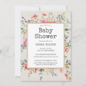 Floral Boho Rustic Chic Botanical Baby shower Kaart (Voorkant)