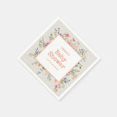 Floral Boho Rustic Chic Botanical Baby shower Servet (Hoek)