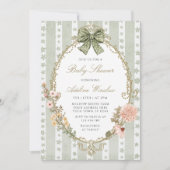 Floral  Boho Sage Baby shower Uitnodiging (Voorkant)