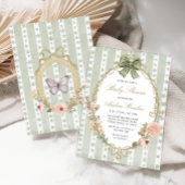 Floral  Boho Sage Baby shower Uitnodiging