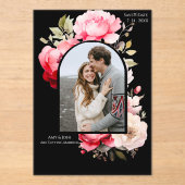 Floral Boho Save the Date Acryl Uitnodigingen (Voorkant)