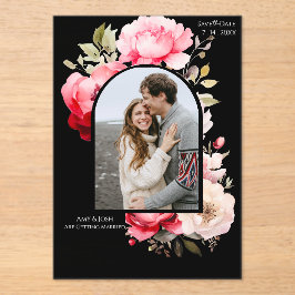 Floral Boho Save the Date  Acryl Uitnodigingen