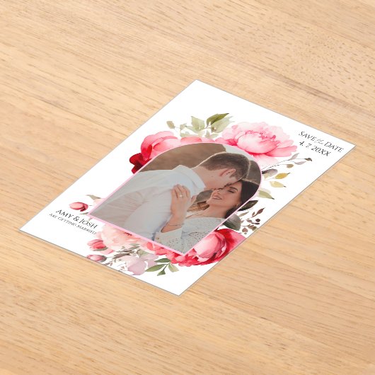 Floral Boho Save the Date Invitations Acryl Uitnodigingen (Laagn)