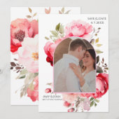 Floral Boho Save the Date Invitations  Kaart (Voorkant / Achterkant)