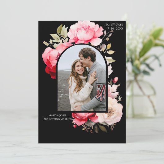 Floral Boho Save the Date  Kaart (Staand voorkant)