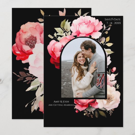 Floral Boho Save the Date  Kaart (Voorkant / Achterkant)