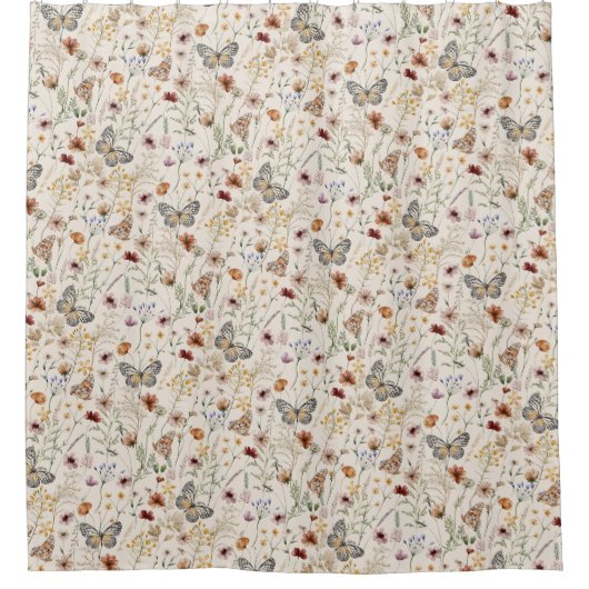 Floral Boho Shower Curtain Douchegordijn (Voorkant)