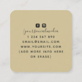 Floral Boho Snake Moon Stars Mystic Energy Healer Vierkante Visitekaartje (Achterkant)