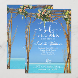 Floral Boho Summer Beach Gate Baby shower Kaart