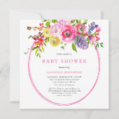 Floral Boho Summer Wildflower Garden Baby shower Kaart (Voorkant)