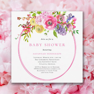 Floral Boho Summer Wildflower Garden Baby shower Kaart