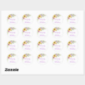 Floral Boho Sunflower Daisy Garden Wedding Ronde Sticker (Vel)