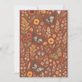 Floral Boho Terracotta Wedding Kaart (Achterkant)