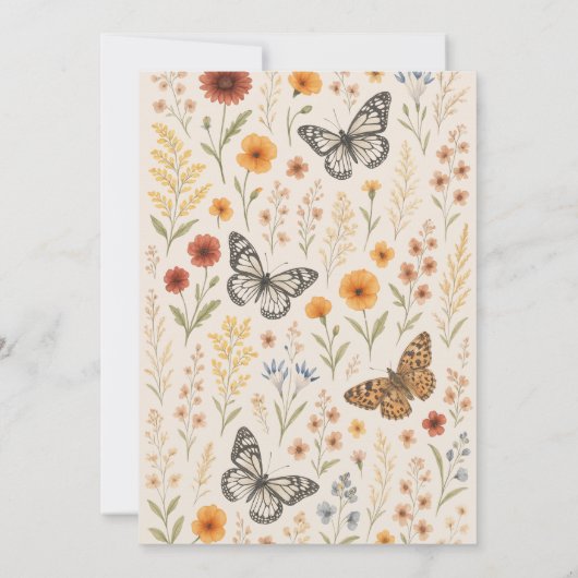 Floral Boho Terracotta Wedding Kaart (Achterkant)