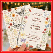 Floral Boho Terracotta Wedding Kaart