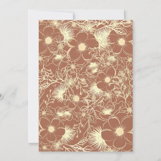 Floral Boho Terracotta Wedding Kaart (Achterkant)