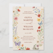 Floral Boho Terracotta Wedding Kaart (Voorkant)