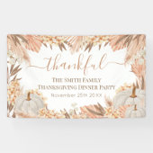Floral Boho Thanksgiving Dinner party banner (Horizontaal)