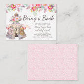 Floral Boho Tribal Teepee 1e verjaardag Boek Informatiekaartje (Voorkant / Achterkant)