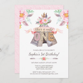 Floral Boho Tribal Teepee Wild Eén dag Kaart