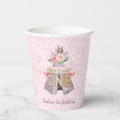 Floral Boho Tribal Teepee Wild Eén dag Papieren Bekers (Voorkant)