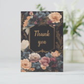 Floral Boho Uitvaartverdriet Dank u kaart (Staand voorkant)