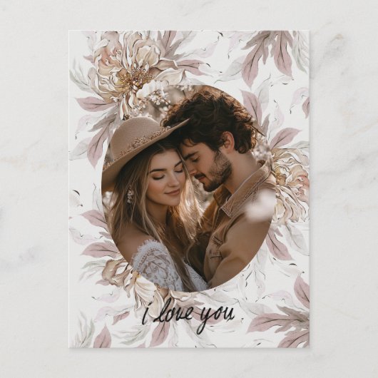 Floral Boho Valentijnsdag Briefkaart (Voorkant)