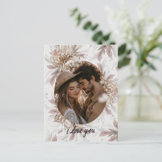 Floral Boho Valentijnsdag Briefkaart (Staand voorkant)