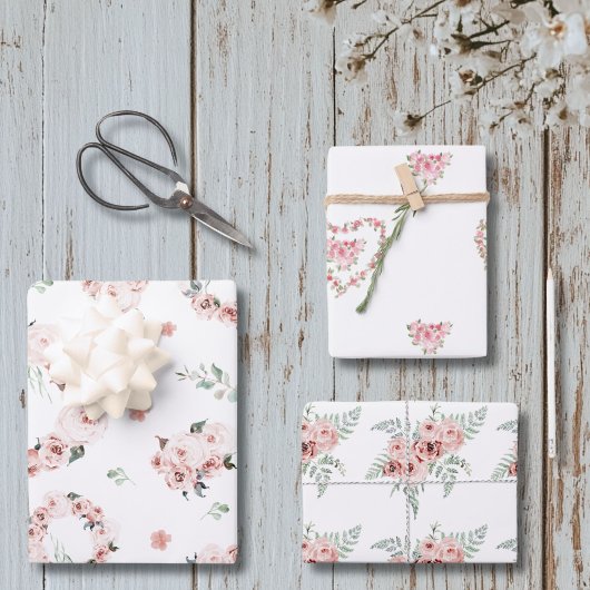 Floral Boho Valentijnsdag inpakpapier