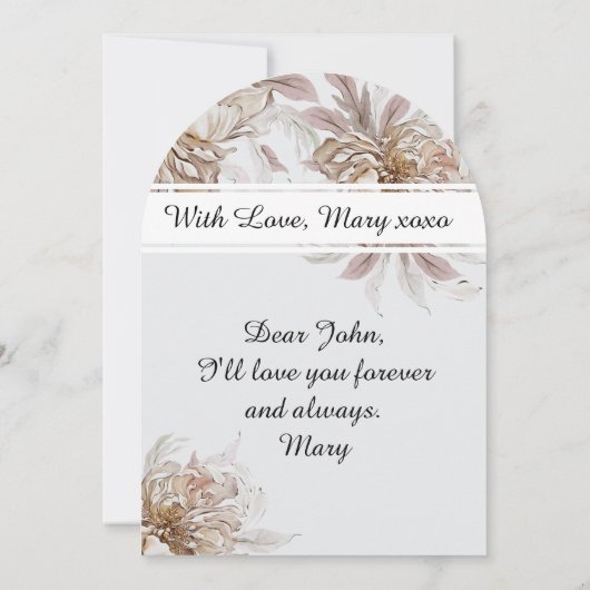 Floral Boho Valentijnse Kaart (Achterkant)