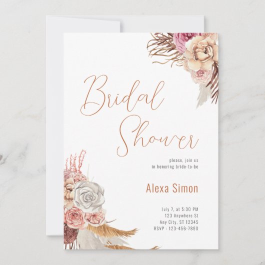 Floral Boho Vrijgezellenfeest Kaart (Voorkant)