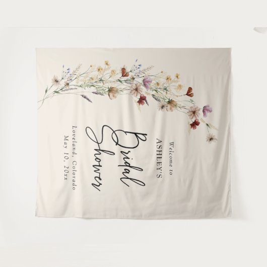 Floral Boho Vrijgezellenfeest Wandkleed (Voorkant (horizontaal))