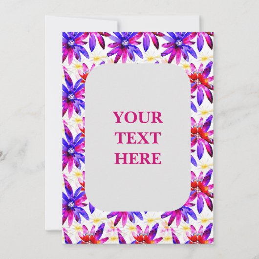 Floral Boho Waterverf - Artistisch bloemenpatroon Kaart (Voorkant)