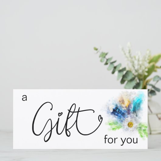 *~* Floral Boho Waterverf Crysta Feathers Heart (Staand voorkant)