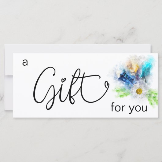 *~* Floral Boho Waterverf Crysta Feathers Heart (Voorkant)