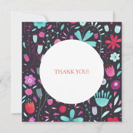 Floral Boho Waterverf Donkere bruiloft Bedankkaart