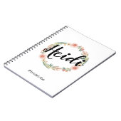 Floral Boho Waterverf Gedekte Bridesmaid-laptop Notitieboek (Linkerzijde)