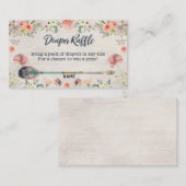 Floral Boho Waterverf Tribal Diaper Raffle Ticket Informatiekaartje (Voorkant / Achterkant)