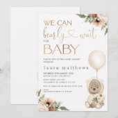 Floral Boho we kunnen het Baby shower afwachten Kaart (Voorkant / Achterkant)