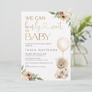 Floral Boho we kunnen het Baby shower afwachten Kaart