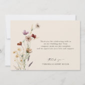 Floral Boho Wedding Bedankkaart (Achterkant)