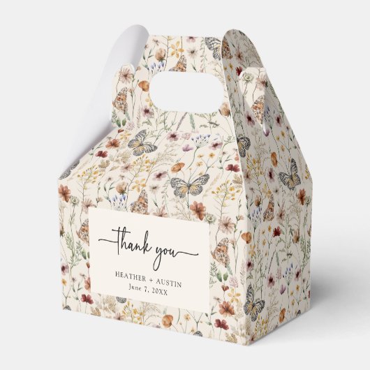 Floral Boho Wedding Favor Box Bedankdoosjes (Voorkant Zijde)